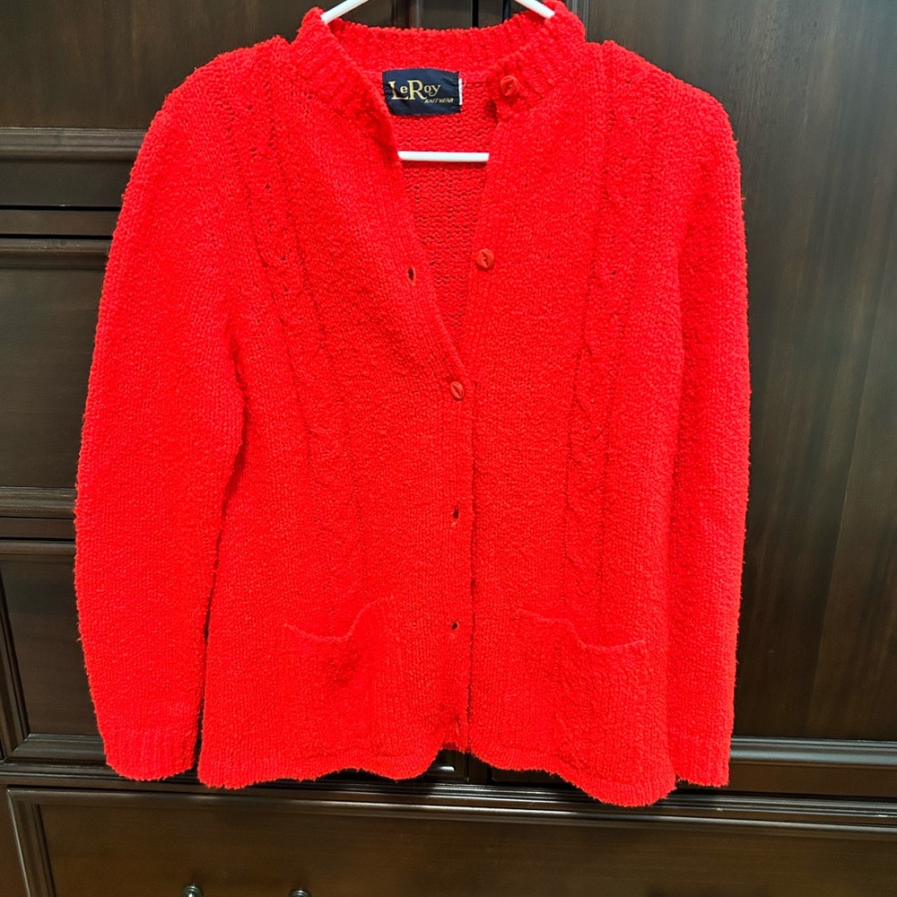 LeRoy Red Cardigan Sweater